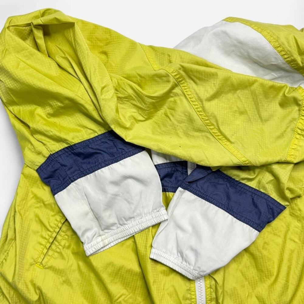 Vintage 90s Nike Colorblock Windbreaker Lime White Blue Women’s XL Full Zip - Picture 7 of 8